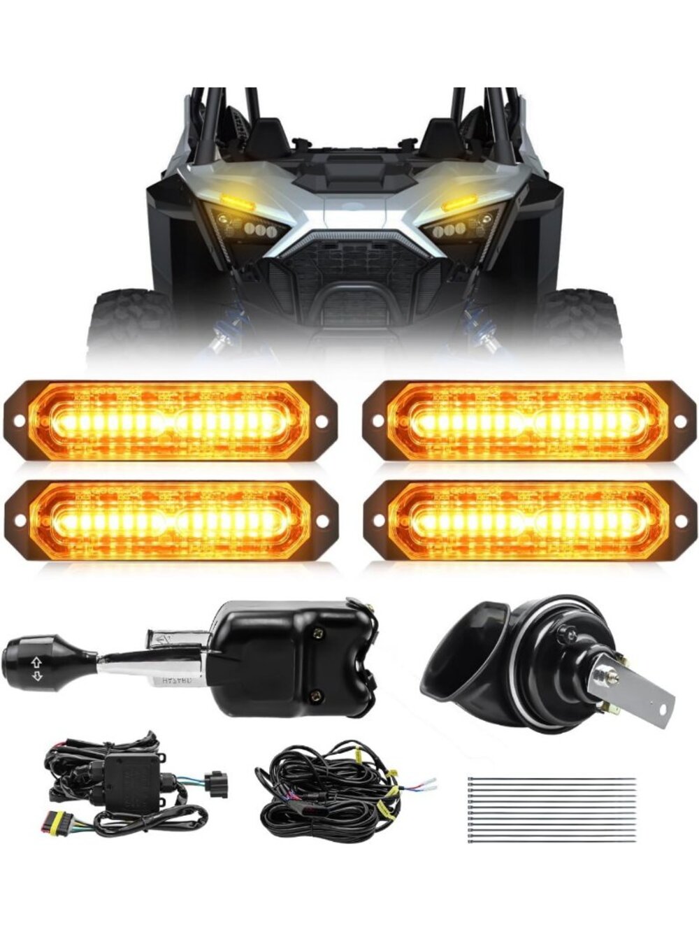 Street Legal UTV Turn Signal Kit - Pre-Wired Blinker, 110dB Horn & 4-in-1 Switch